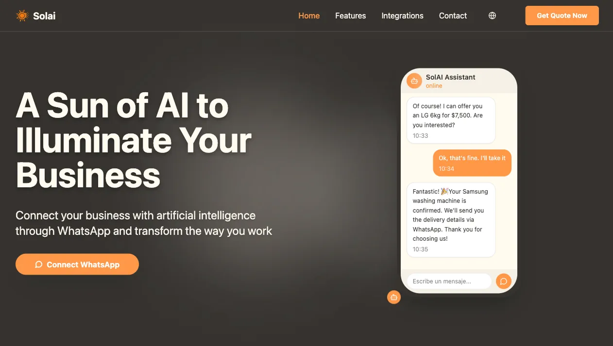 Solai landing screenshot